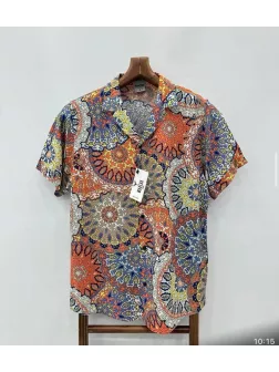 Camasa barbati PREMIUM , maneca scusta, cu imprimeu 11892